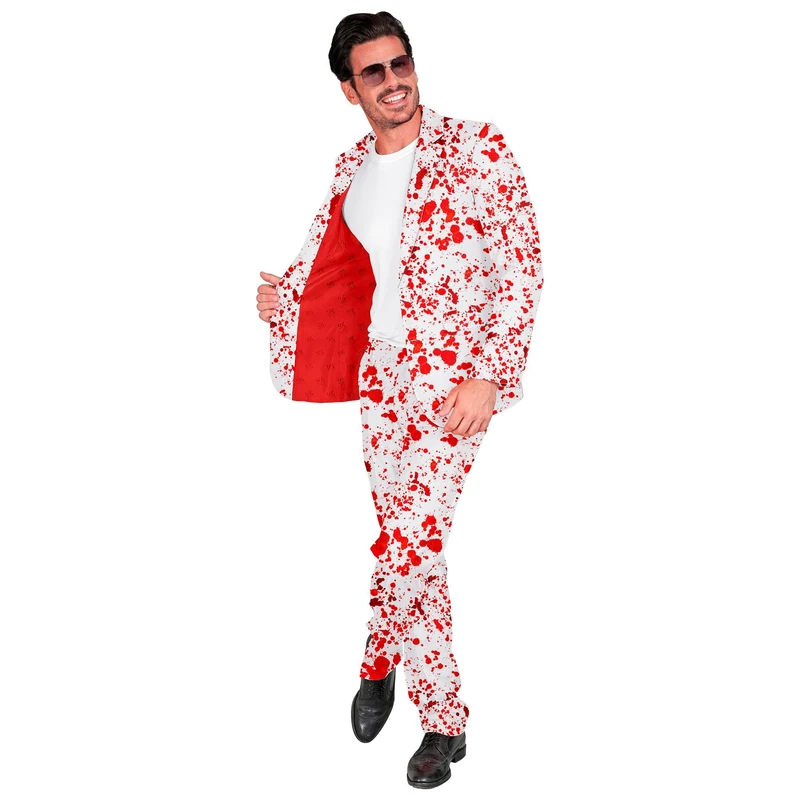 Widmann Milano Party Fashion Costume Bloody Suit, White with Blood Stains, Horror Costume, Halloween Fancy Dress