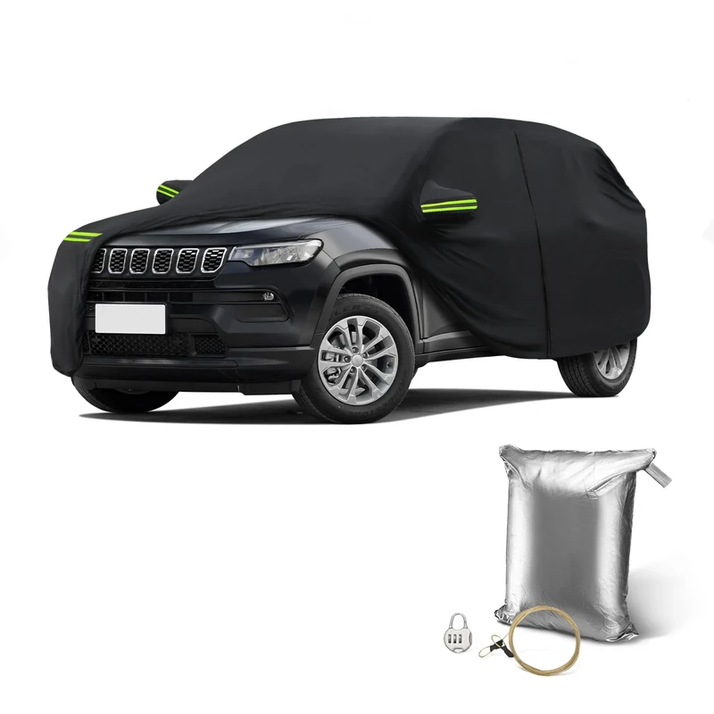 SaSupfe Waterproof Car Cover for Jeep Compass Ultra Light Easy to Install All-Weather Protection,with Zipper Door - Image 1