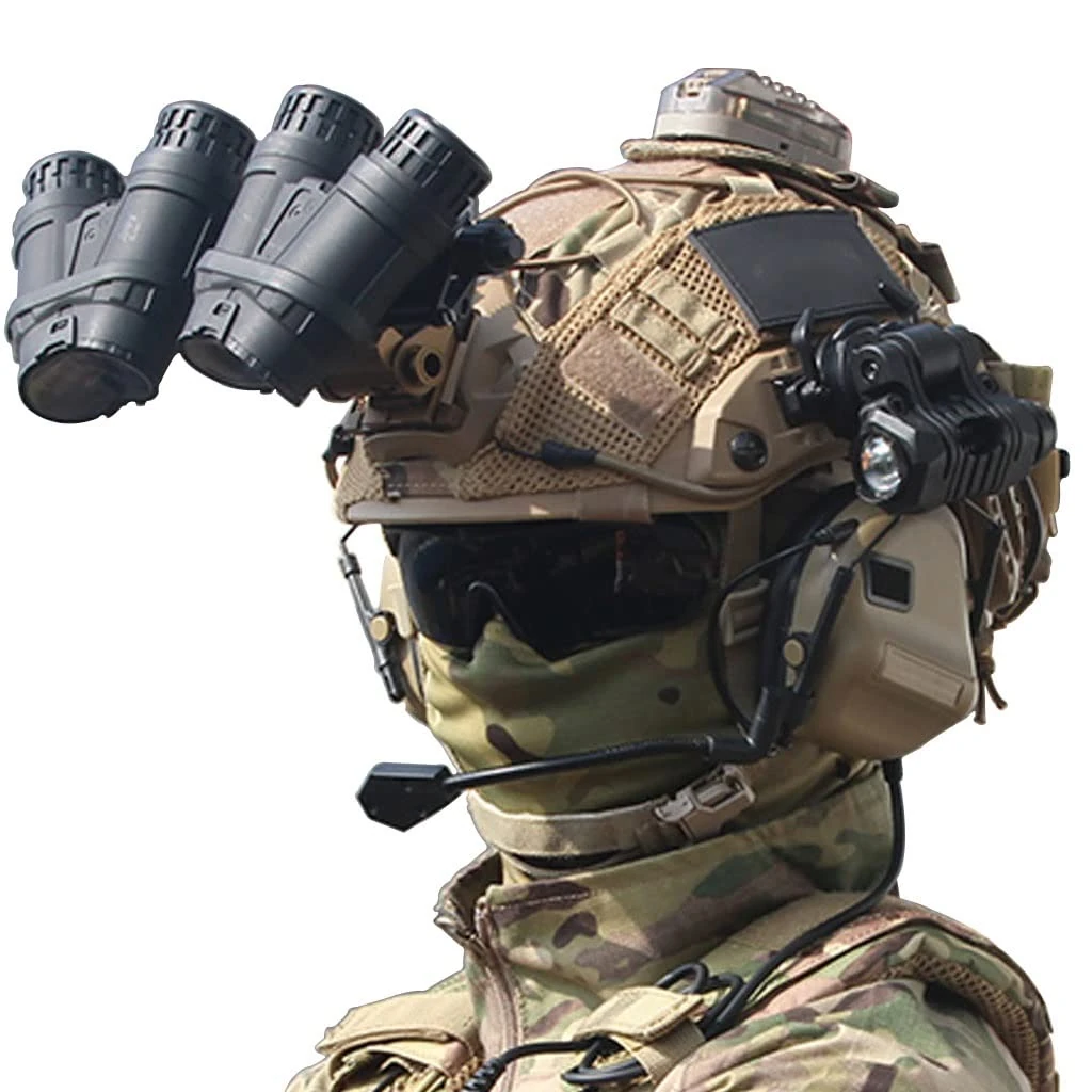 Goggles Full Face Protection Set, Fast Helmet with Tactical Headset Helmet Cloth, for Airsoft Paintball Jungle CS Games (Color : Khaki7, Size : M)