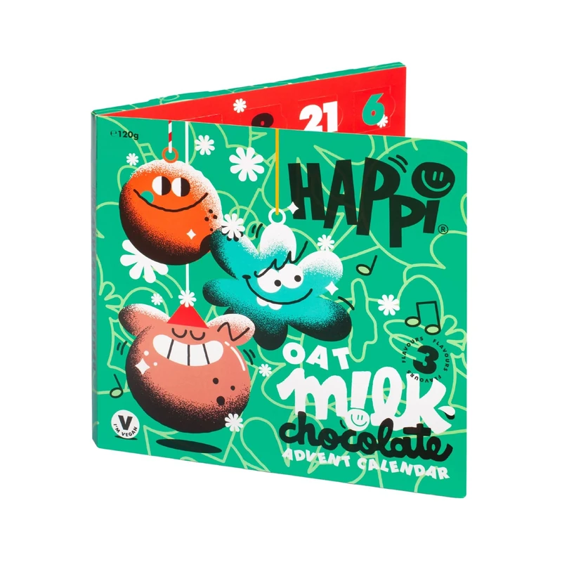 Happi 3 Flavour Christmas Vegan Advent Calendar 2025 | Chocolate Made with Oat Milk | Vegan Chocolate Advent Calendar 2025