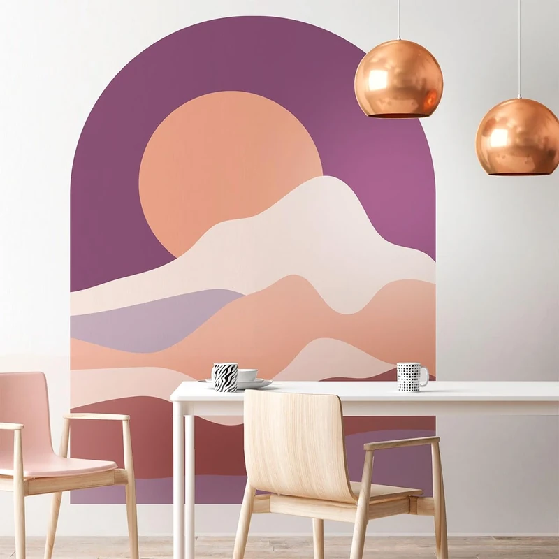Ambiance Sticker Non-Woven Wallpaper with Giant Murals - Fairy Dusk Arch - Decorative Adhesive - 160 x 120 cm