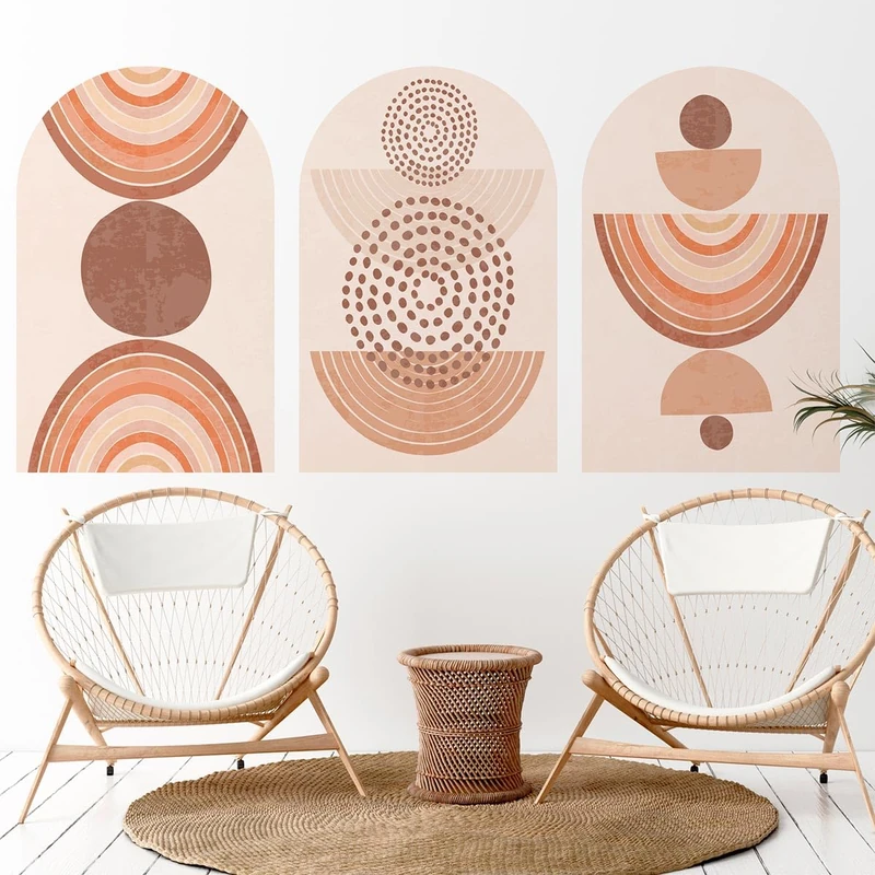 Ambiance Sticker Non-Woven Wallpaper Pre-Glued Giant Murals Ethnic Arches Decorative Adhesive 155 x 120 cm