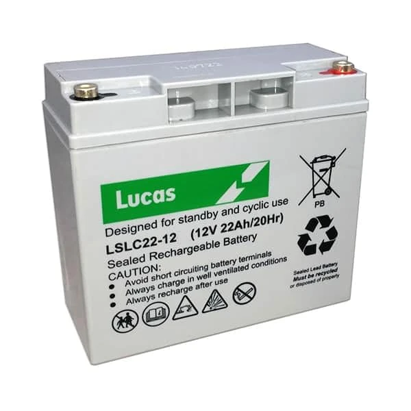 LUCAS 12V 22AH (replaces 17AH, 18AH, 20ah) HEAVY DUTY Rechargeable Battery - Jump Packs, Alarm Systems, Jet Skis (Sea-Doo XP) etc