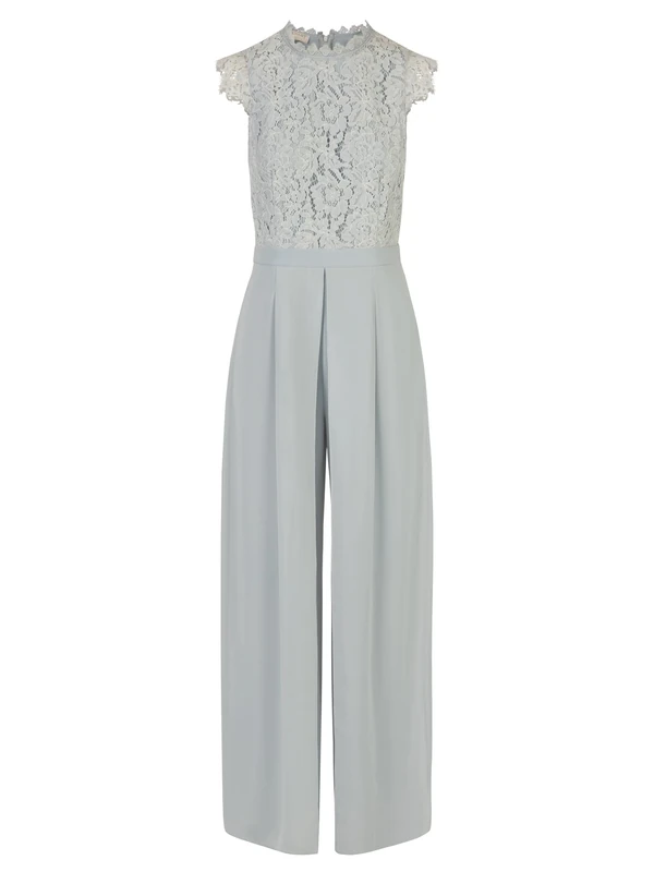 ApartFashion Women's Lace Top Jumpsuit, Smoke Blue, 18