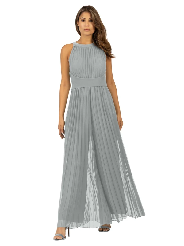 APART Fashion Women's Smoke Blue Pleated Chiffon Jumpsuit