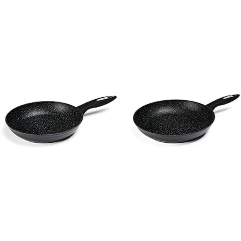 Zyliss Non-Stick Frying Pan Set 24cm and 28cm, Induction/Hob/Gas Pans, Forged Aluminium, Soft Touch Heat Resistant Handle, PFOA Free, Black - Image 1