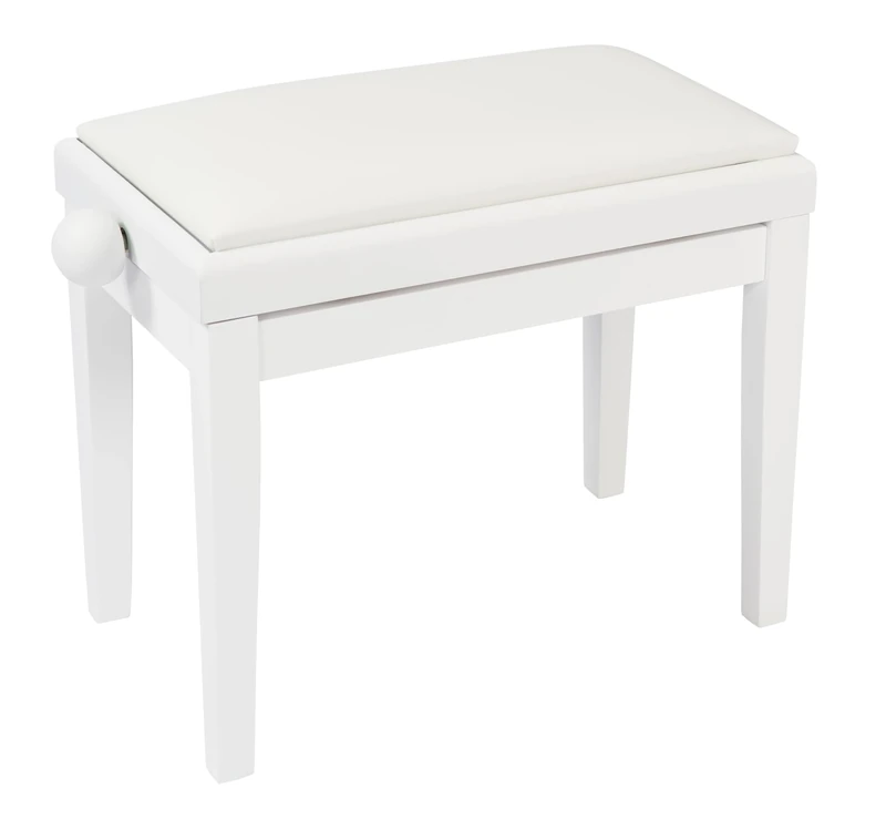 KINSMAN ADJUSTABLE PIANO BENCH - POLISHED GLOSS WHITE