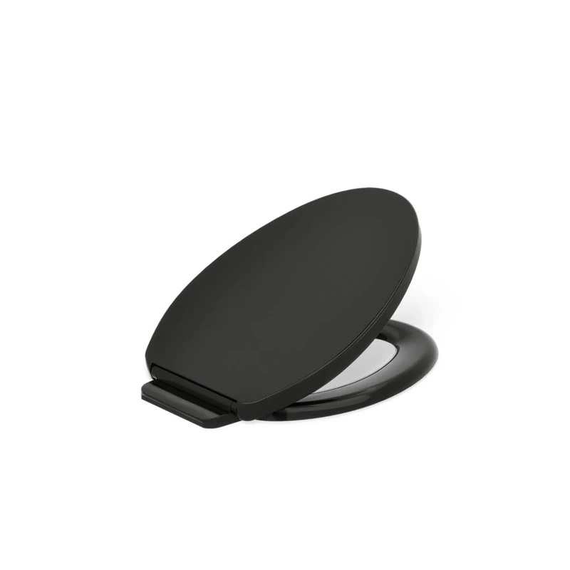 KOHLER 26801-7 Impro Readylatch Quiet-Close Elongated Toilet Seat, Black/Black