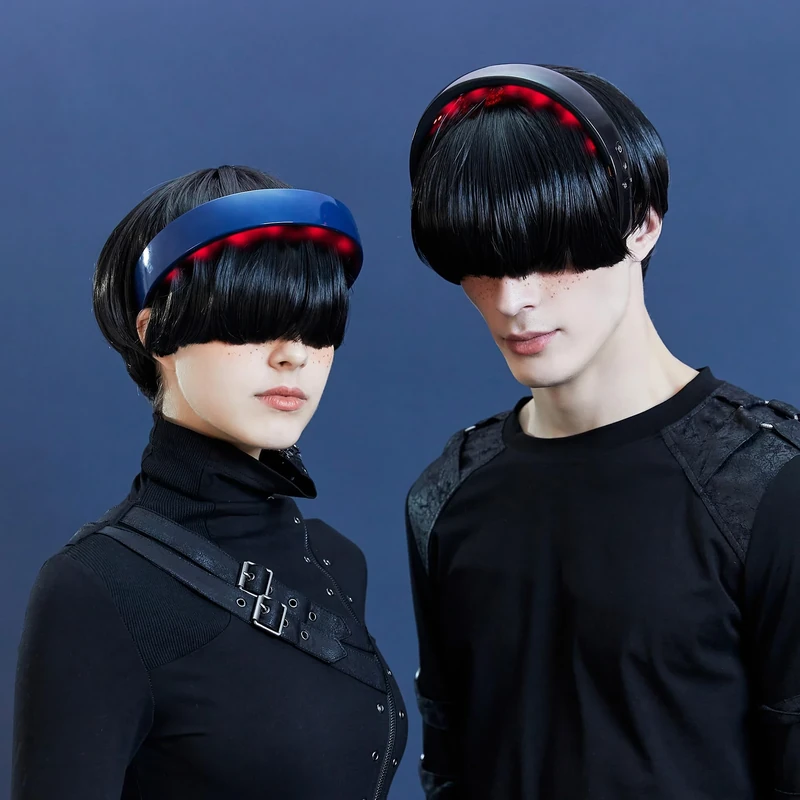 Upgraded H2 Electric Scalp Massager Head Massager for Hair Growth & Regrowth with Heating 10 Vibrating Contacts Laser Therapy for Hair Growth Hair Stimulation-Hairband, Black