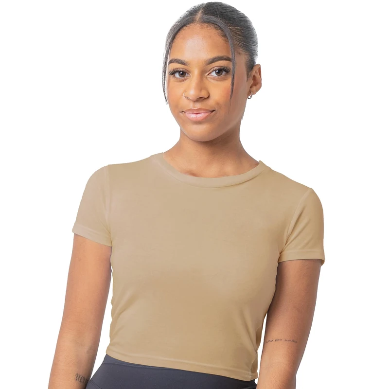 The Essentials Wardrobe Ladies Crop Length T-Shirt - 12-14 - Moonlight