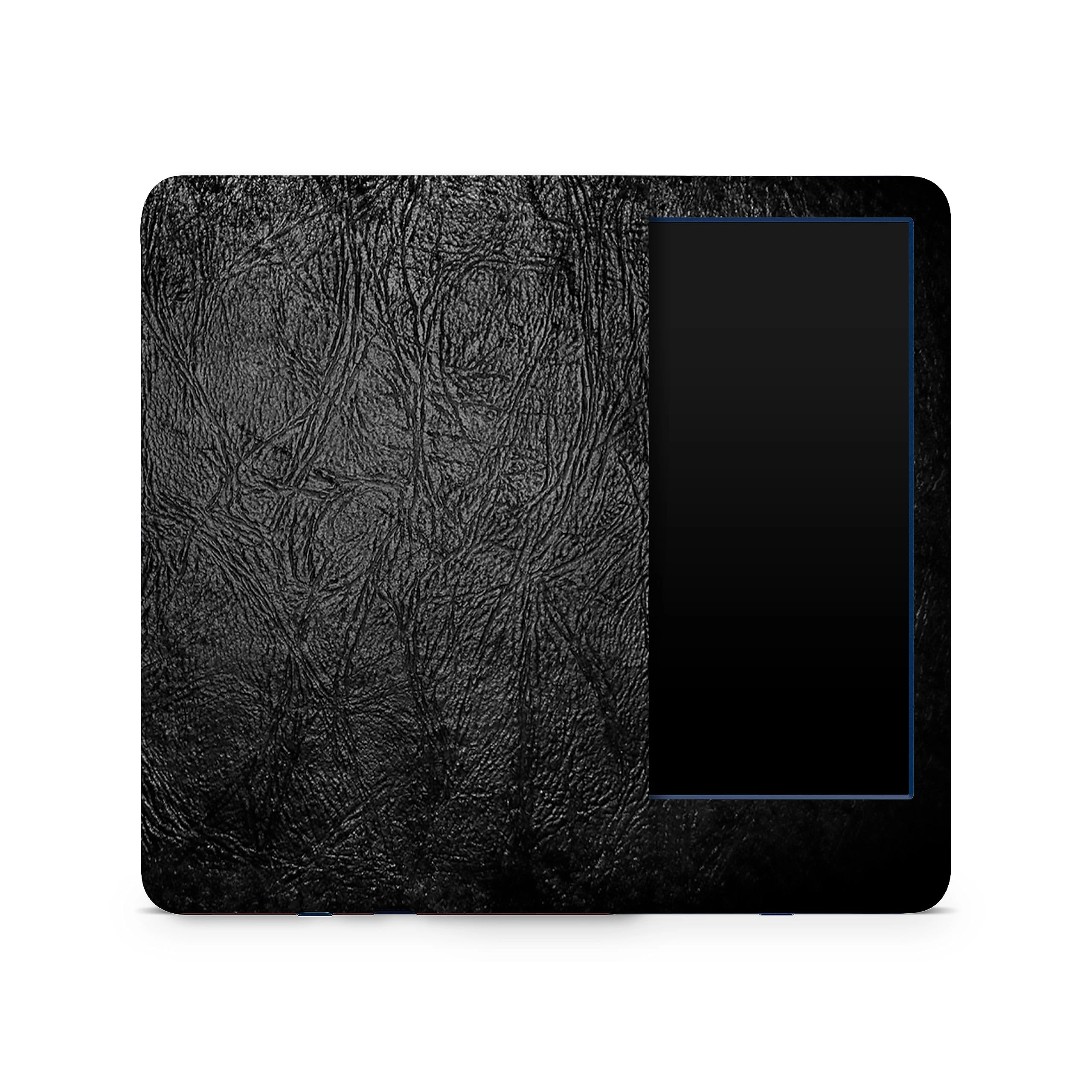 MightySkins Skin Compatible with Amazon Kindle 6-inch 11th Gen (2022) Full Wrap - Black Leather | Protective, and Unique Vinyl Decal wrap Cover | Easy to Apply | Made in The USA