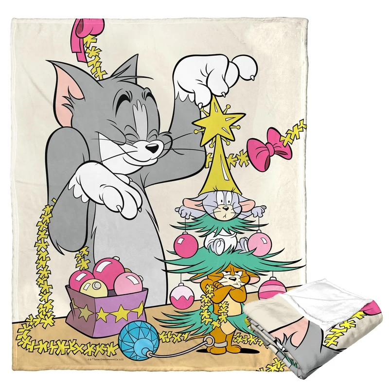 Northwest Tom & Jerry Silk Touch Throw Blanket, 50" x 60", Mouse Tree
