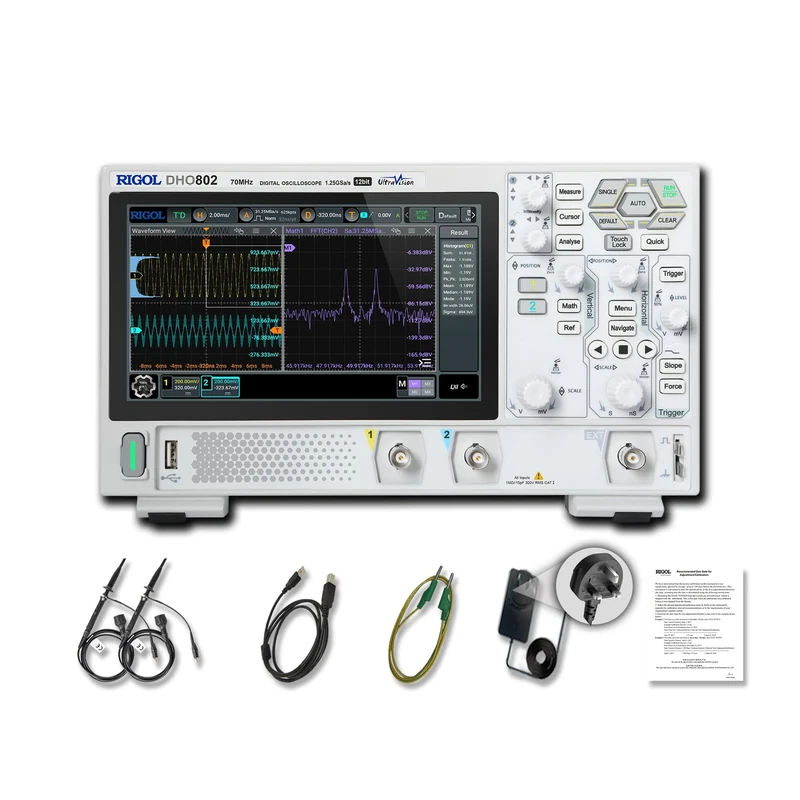 RIGOL DHO802 Portable Oscilloscope - 70MHz Bandwidth, 12-bit, 2 Channels