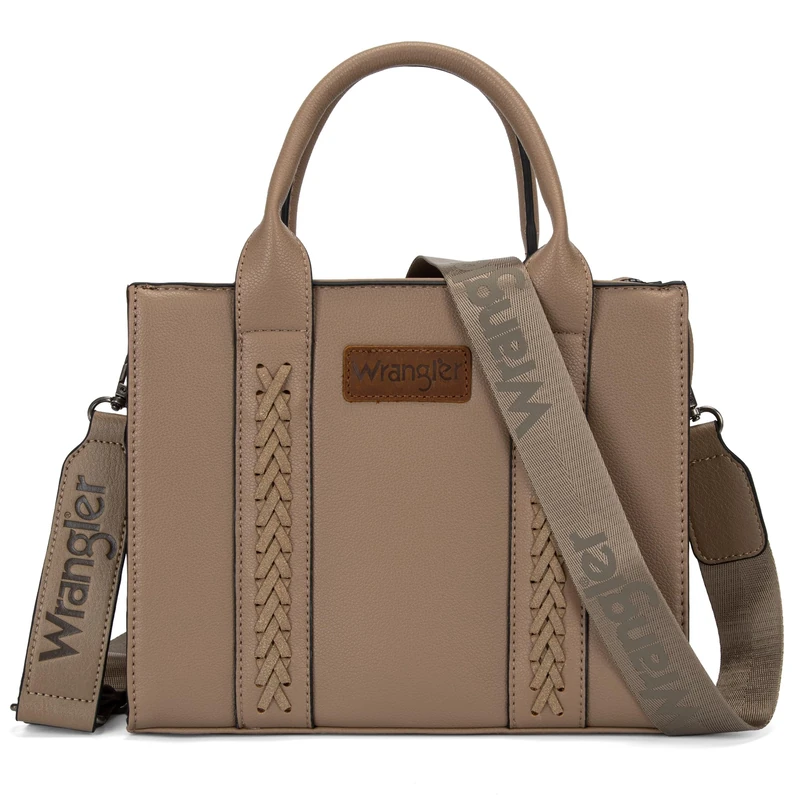 Wrangler Medium Tote Bag for Women Designer Satchel Handbags Top-handle Purses with Strap, A-natural-khaki, M