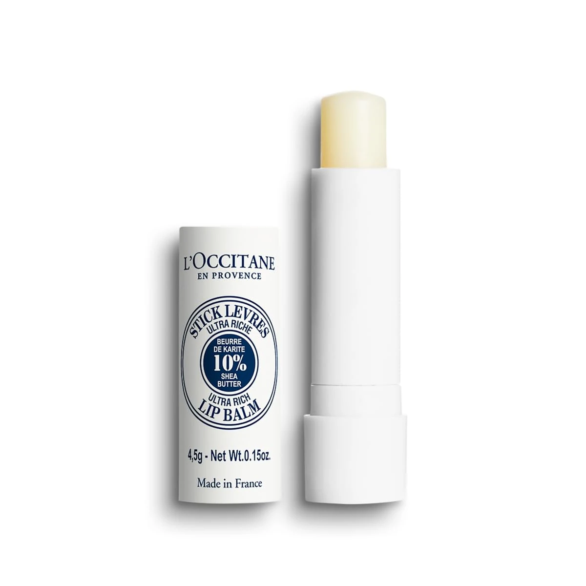 L'OCCITANE Shea Ultra Rich Lip Balm 4.5g | Enriched with 10% Shea Butter | Nourishes & Protects Dry Lips | Luxury & Clean Beauty Lip Care for All Skin Types
