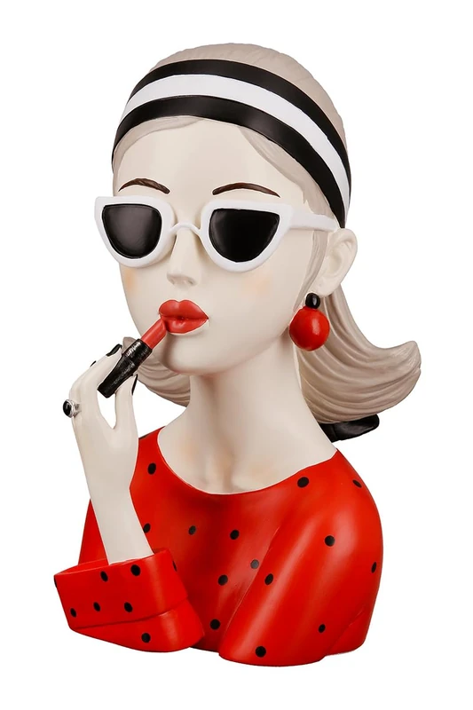 GILDE Decorative Figurine, Resin, Red/Black/White, Höhe 26 cm - Image 1