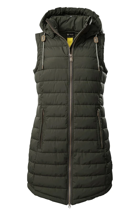 G.I.G.A. DX Women's GS 166 Wmn Qltd Vst Quilted Vest/Functional Vest in Down Look with Removable Hood, Green, 40