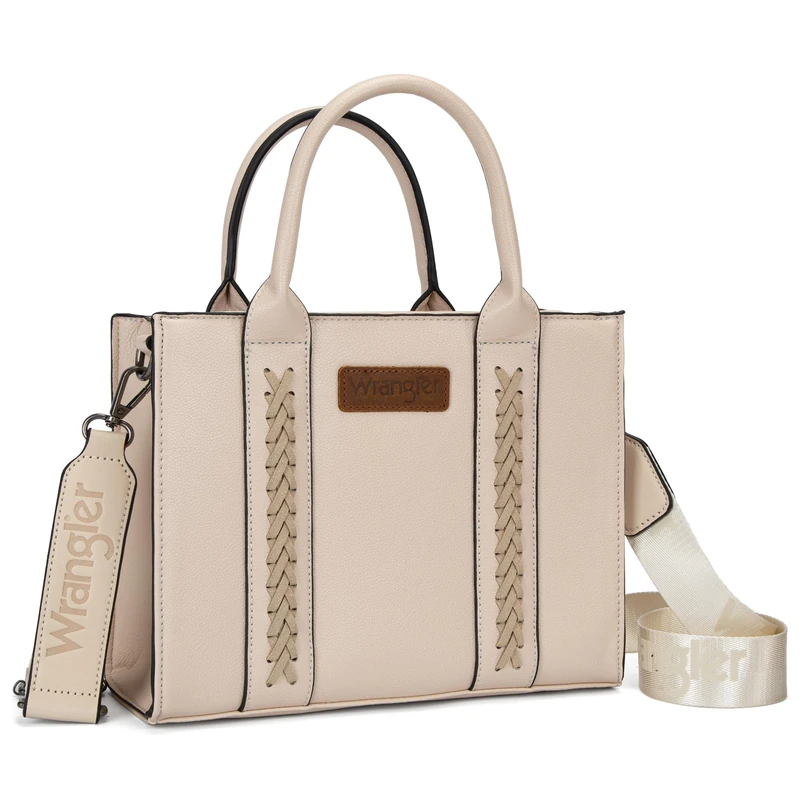 Wrangler Tote Bag for Women Designer Satchel Handbags Top-handle Purses with Strap, A-natural-beige, M