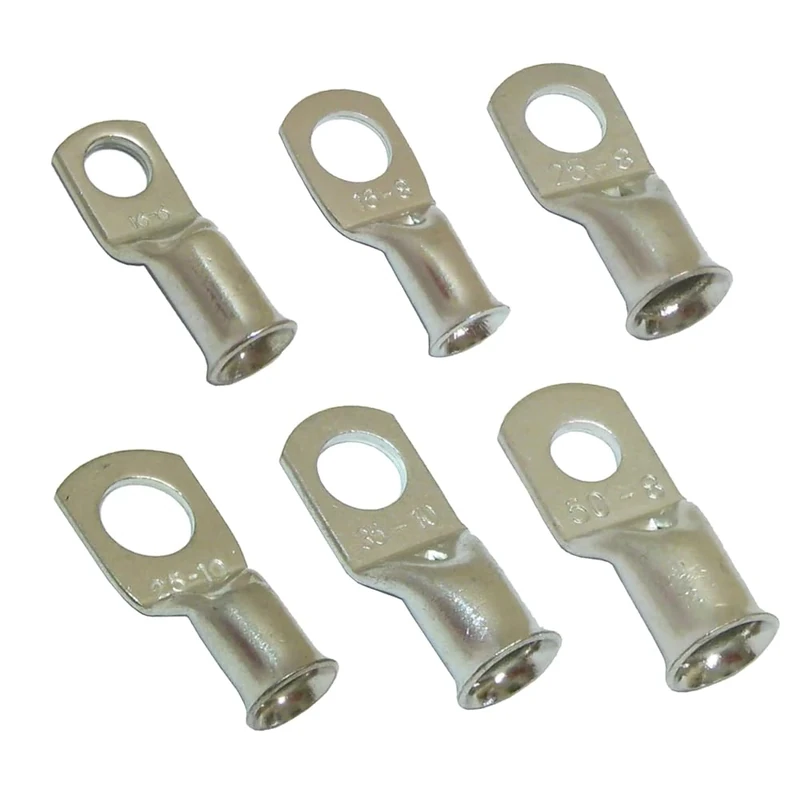 KafTon 10x Copper Tube Terminals 6mm to 95mm Cable Welding Crimp Terminal Ring Lug Battery Starter (95mm² - 8mm)