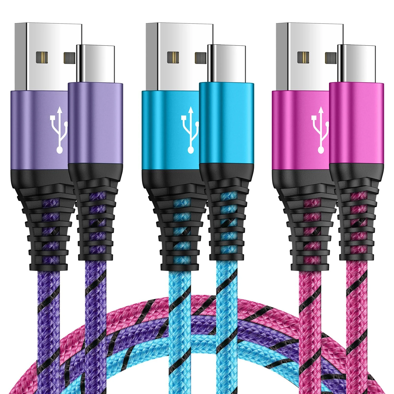 USB C Charger Cable Fast Charge, 3Pack 3FT/0.9M Type C Samsung Phone Charger Cable, USB C Fast Charging Lead for Samsung Galaxy A17 A16 A15 A14 A13 A56 A55 A54 A53 A36 A35 S25 S24 S23 S22 S21,Huawei