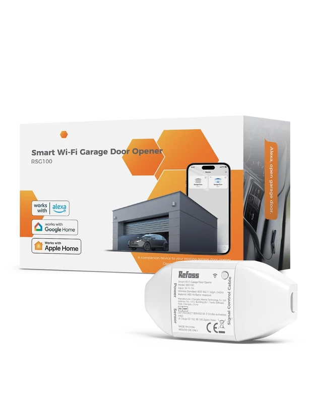 Refoss Smart Garage Door Opener, WiFi Remote Control, Compatible with Apple HomeKit, Alexa, Google Home, No Hub Required, 2.4 GHz