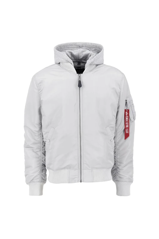 Alpha Industries Men's MA-1 ZH Back EMB Bomber Jacket, Pastel Grey, S