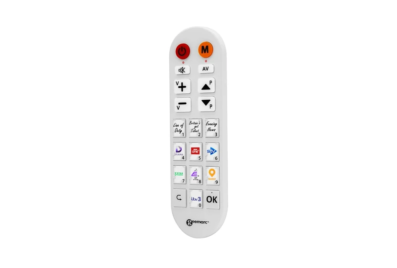 Geemarc TV Photo100 - Universal Remote Control Equipped with 10 Memory Keys with Customisable Pictures - Computer Required for Configuration - Works with Infrared - Image 1