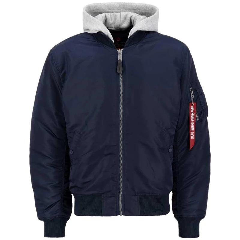 Alpha Industries MA-1 ZH Back EMB Bomber Jacket for Men Ultra Navy