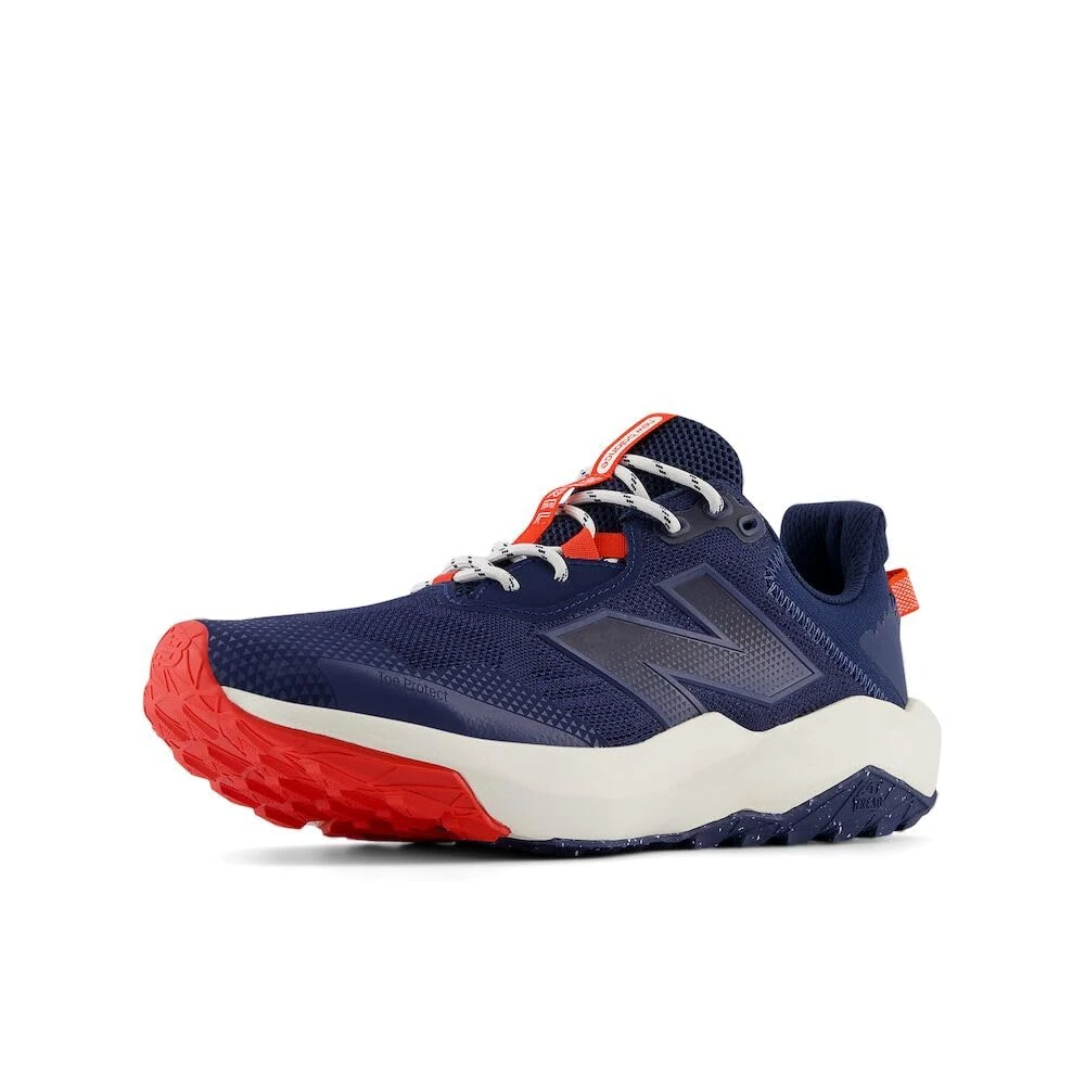 New Balance Men's Dynasoft Nitrel V6 Trail Running Shoe, Nb Navy/Neo Flame/Sea Salt, 11.5 Wide