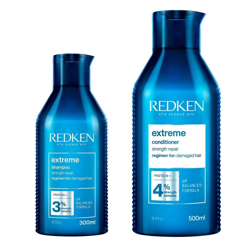 REDKEN | Extreme | Shampoo 300ml and Conditioner 500ml | For Damaged Hair | Repairs Strength and Adds Flexibility