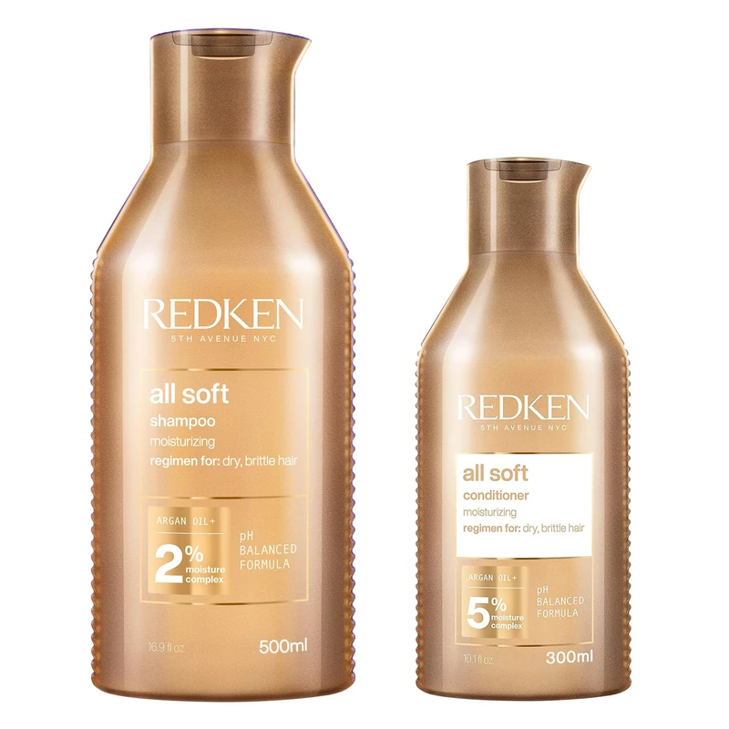 REDKEN | All Soft | Shampoo 500ml & Conditioner 300ml, For Dry Hair, Intense Softness & Shine