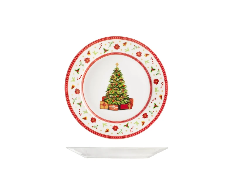 H&H Set of 12 Piatti Frutta Natalizi Classy Xmas cm 20