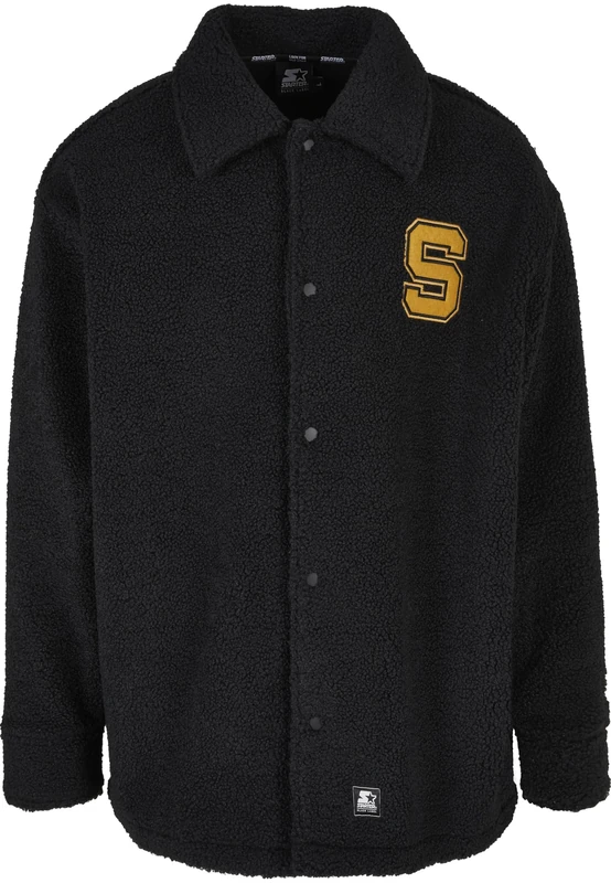 Starter Black Label Men's Starter Sherpa Shirt Jacket Jacket, Black,