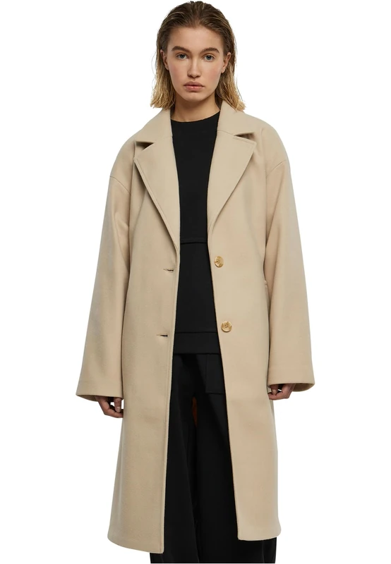 Urban Classics Women's Ladies Oversized Long Coat Jacket, Wetsand, S