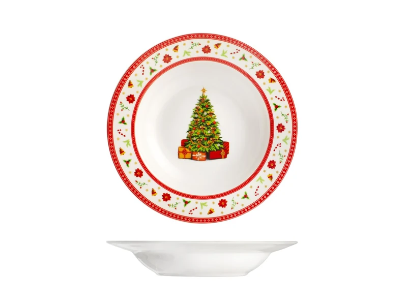 H&H Set 12 Piatti fondi natalizi Classy Xmas cm 21,5