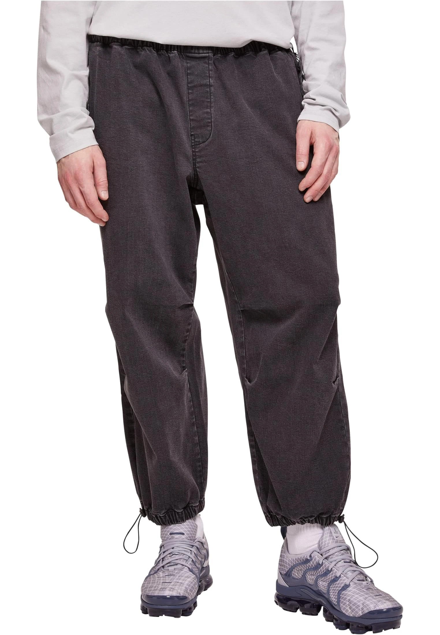 Urban Classics Men's Parachute Jeans Pants, Realblack Washed, L