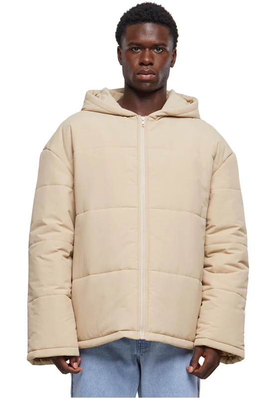 Urban Classics Men's Hooded Block Puffer Jacket, Wetsand, S