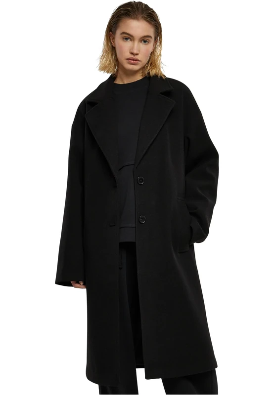 Urban Classics Women's Ladies Oversized Long Coat Jacket, Black, M