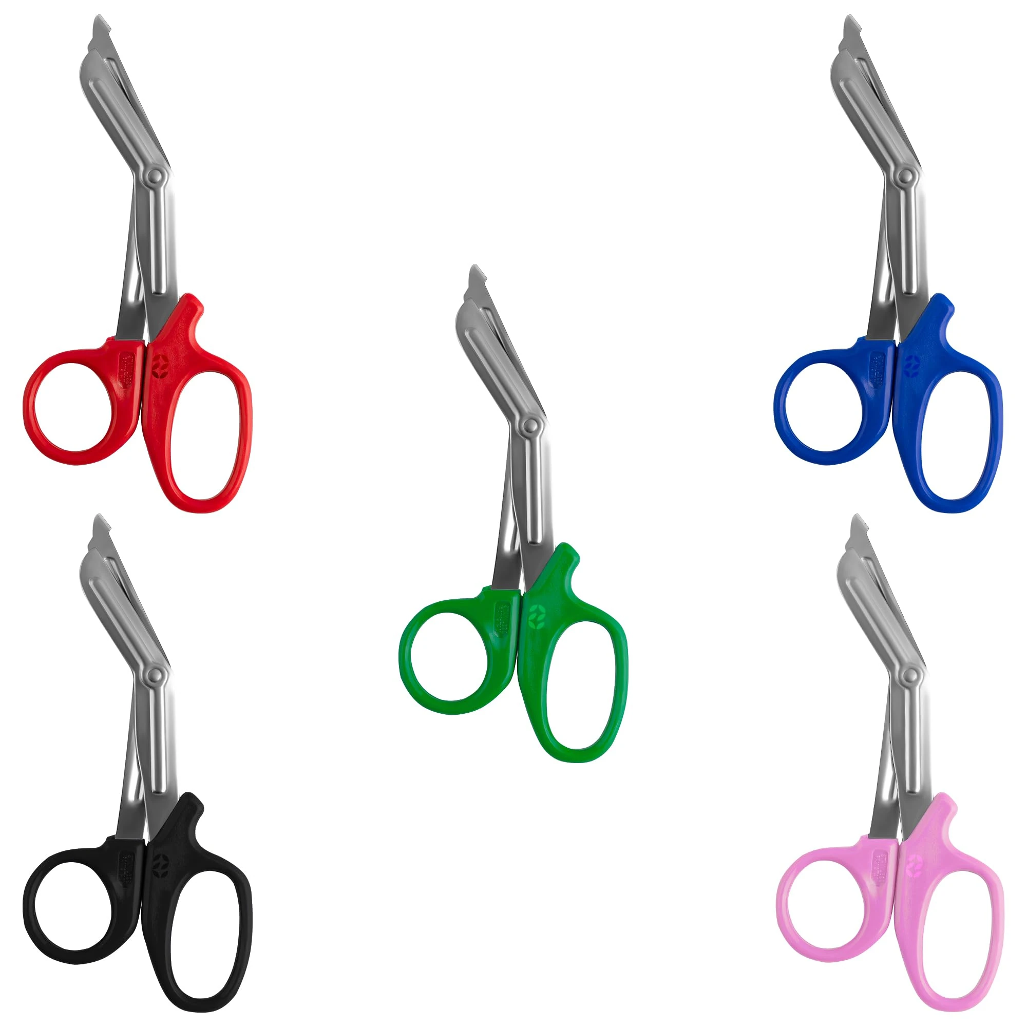 Utility Scissors, EMT and Trauma Shears, Titanium Bandage Shears Bent Stealth tuff Cut for Nursing Scissor, Students, Emergency Room First AID (7.5", Red)