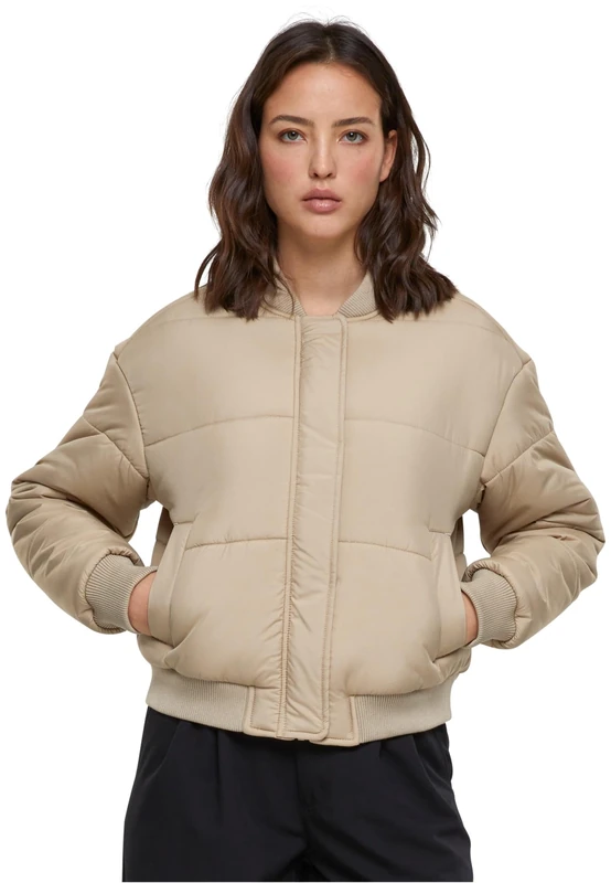 Urban Classics Women's Ladies Puffer Blouson Jacket, Wetsand, 3XL