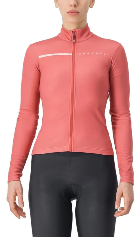Castelli Challenge 2 Jersey FZ Cycling Jersey Men/Women, Breathable and Lightweight, with Front Zip, High Performance for Mixed Conditions, Mineral Red/Cream Blush, XL