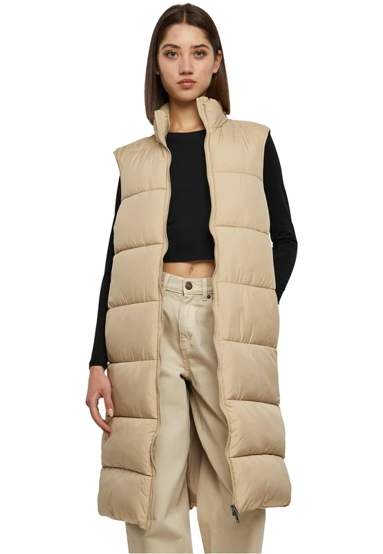 Urban Classics Women's Ladies Long Puffer Vest, Wetsand, XXXXL