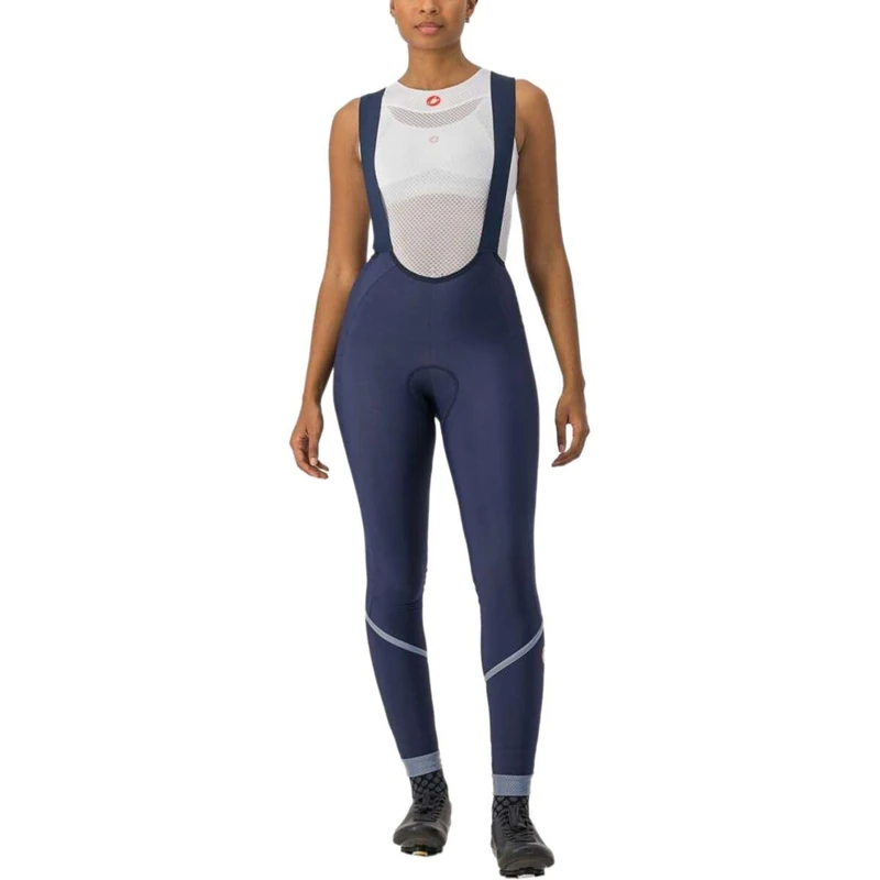 CASTELLI Velocssima DT Bibtight Cycling Tights, Belgian Blue/Silver Reflex, XL