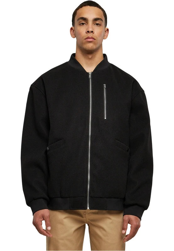 Urban Classics Men's Bomber Blouson Jacket, Black, L