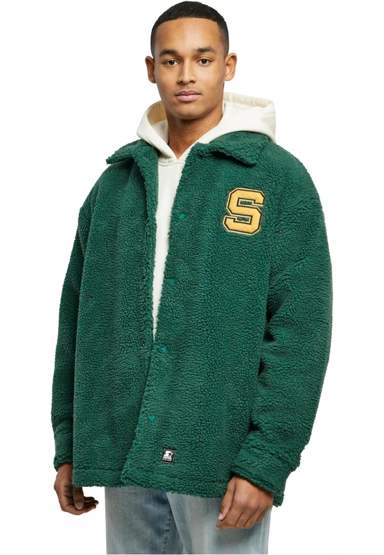 Starter Black Label Men's Starter Sherpa Shirt Jacket Jacket, Darkfreshgreen, - Image 1