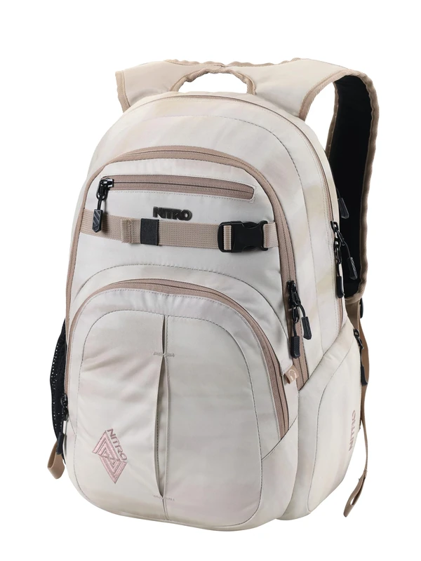 Nitro Chase Backpack School Backpack with Organiser School Bag Daypack with 17 Inch Laptop Compartment, Dune, Dune, Rucksack