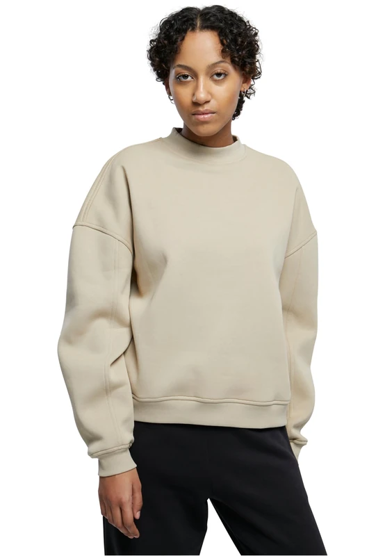 Urban Classics Women's Ladies Oversized Organic Crewneck Sweatshirt, Wetsand, - Image 1