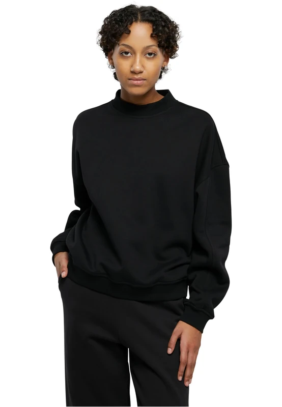 Urban Classics Women's Ladies Oversized Organic Crewneck Sweatshirt, Black,