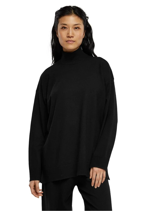Urban Classics Women's Ladies Knitted Eco Viscose Sweater Sweatshirt, Black, XXL