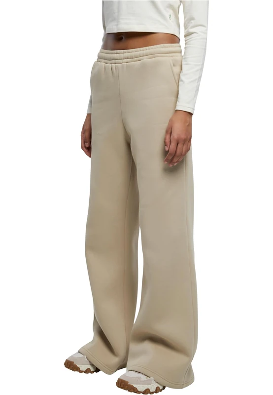 Urban Classics Women's Ladies Organic Ultra Wide Sweat Pants, Wetsand, XS